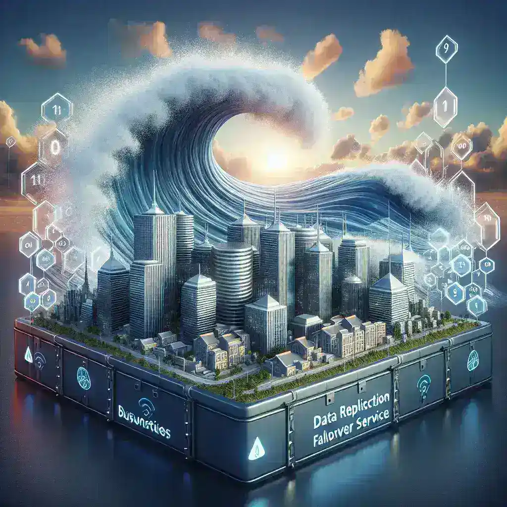 "Illustration of data replication failover services showcasing advanced disaster recovery solutions to ensure business continuity in critical operations."